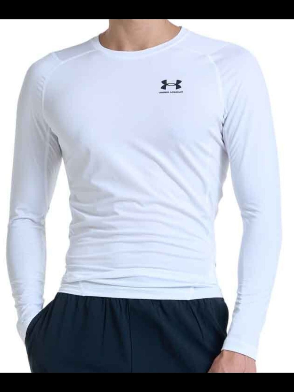 Under Armour White Long Sleeve Compression Top